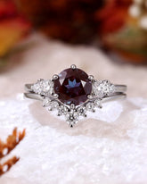 ELIXARA Round Shaped Alexandrite Engagement Ring Set